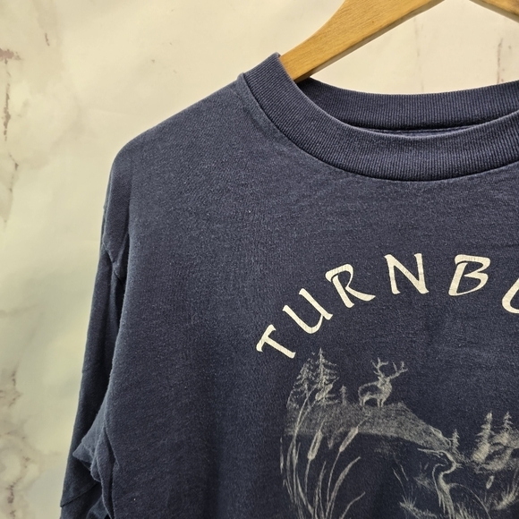 Turnball Wildlife Refuge Shirt Womens Large Blue 90s Crew Neck Long Sleeve WA - Picture 2 of 11